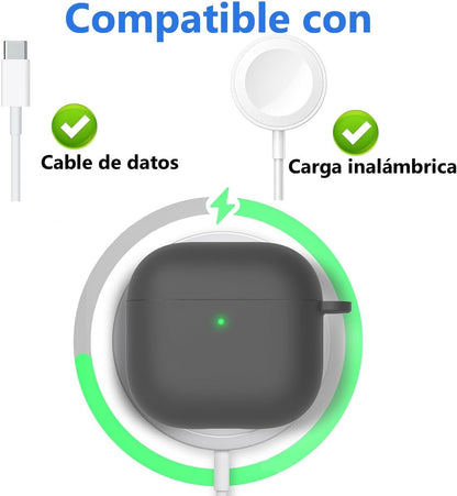Funda para Apple AirPods 4 Case Carcasa Protección de Silicona Elástica