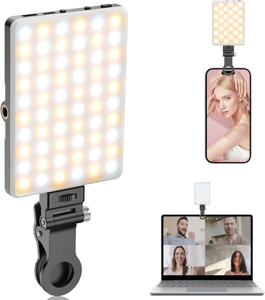TONEOF Selfie Luz para Celular, 60 luz Led Recargable con 3 Modos de Iluminación