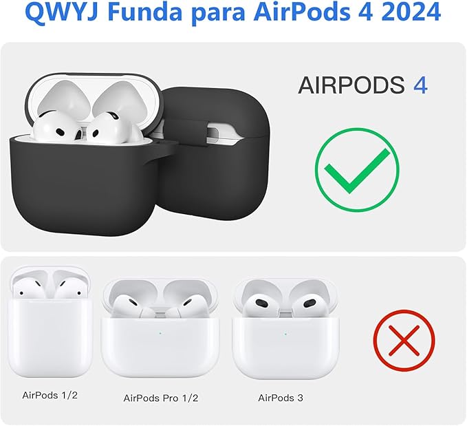 Funda para Apple AirPods 4 Case Carcasa Protección de Silicona Elástica