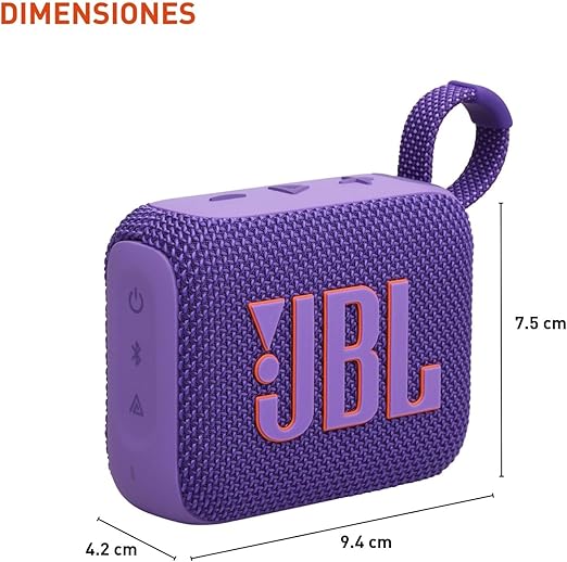 JBL Go 4 Bocina Portátil Bluetooth, 4.2W de Potencia, Reproducción 7 Horas, Resistente al Agua y al Polvo IP67