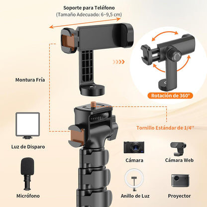XXZU Trípode para Celular con Control Remoto Compatible con iPhone, Android